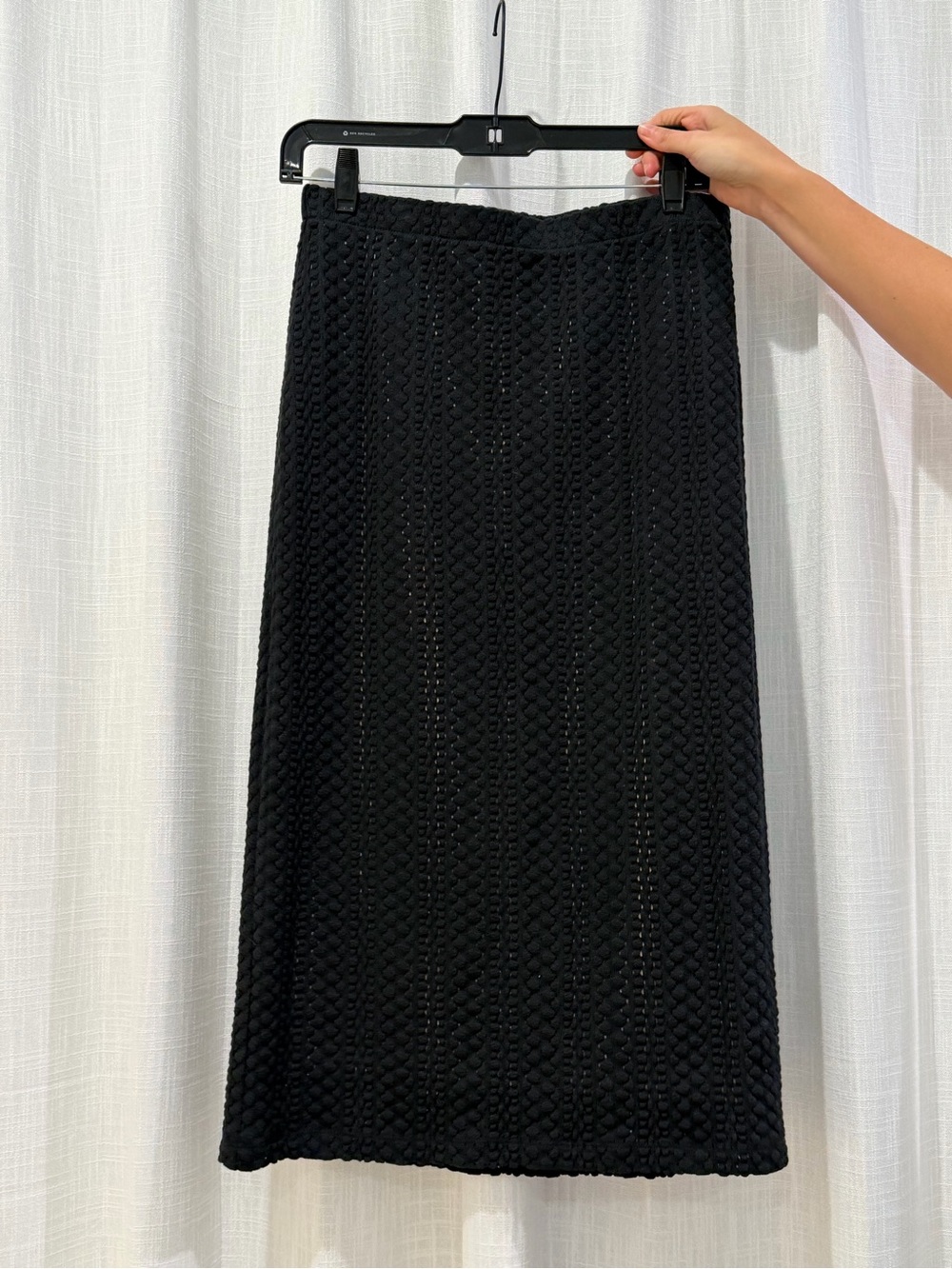 Vince Black Textured Maxi Skirt